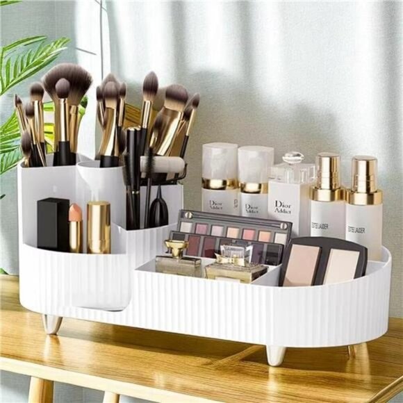 Rotating makeup organizer,Large Capacity Cosmetic Display Case, easy to hold - Picture 2 of 7
